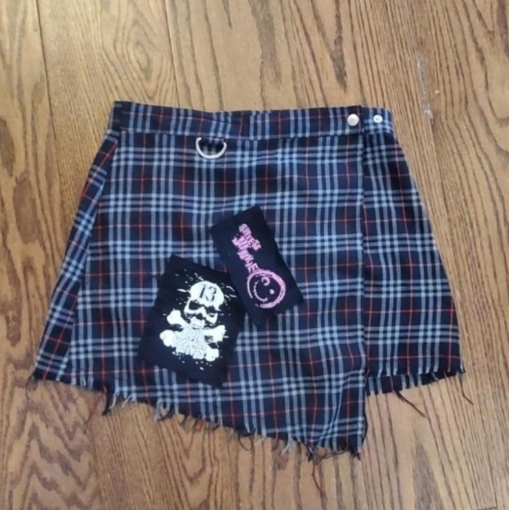 Punk skirt plaid kilt japanese goth school girl tripp kawaii mini lipservice